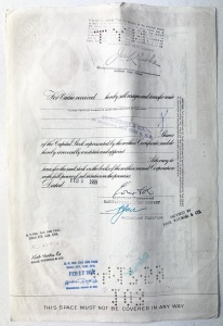 Certificat de acțiuni Pan American World Airways, Inc. - USA - 1958 - Img 2