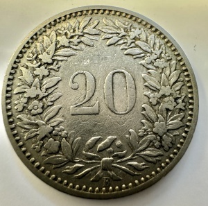 ELVETIA - 20 RAPPEN 1894 - Img 2