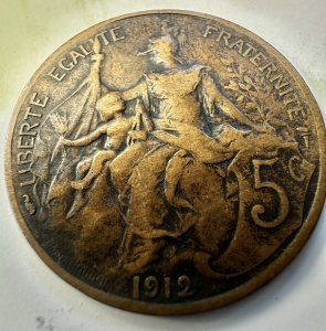 FRANTA - 5 CENTIMES 1912 - Img 2