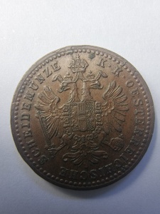 Imperiul Austriac - Franz Joseph I - 1 Kreuzer 1860 - Img 1