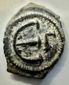 JUSTIN I ( 522-527 AD )- Moneda Medievala Bizantina