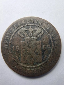 Monedă colonială – Netherlands East Indies ( Indiile Olandeze ) – 1 Cent 1857 - William III