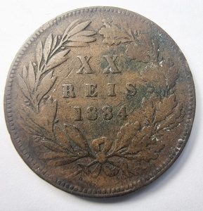 Moneda Portugalia - Luiz I - 20 Reis 1884 - Img 2