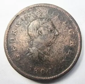 Moneda Regatul Unit - George III - Half Penny 1806
