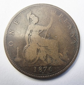 Moneda Regatul Unit - Victoria - 1 Penny 1876 - Img 2