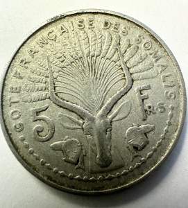 Moneda Somalia Franceza ( Djibouti ) - 5 Francs 1948