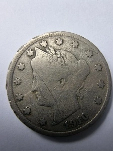 Moneda USA - Liberty Head “V” - 5 Cents 1910