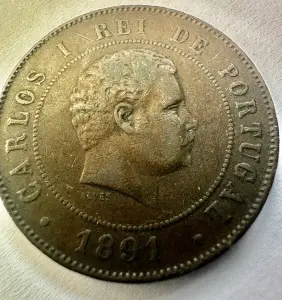 PORTUGALIA - CARLOS I - 20 REIS 1891