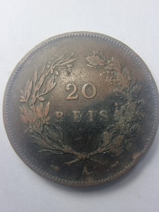 🇵🇹 20 Réis 1891 – Portugalia, Regele Carlos I (Carlos I Rei de Portugal) - Img 2