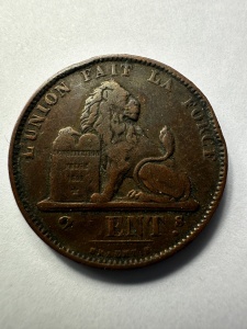 🪙 Belgia – 2 Centimes 1874 – Leopold II - Img 2