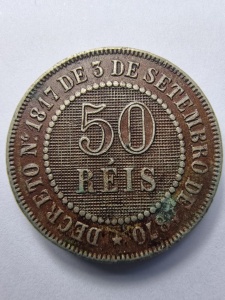 🪙 Brazilia Imperială – 50 Réis 1886- Pedro II - Img 2