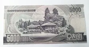 Bancnota - Coreea de Nord - 5000 Won 2006 - Kim Il-Sung - Img 2
