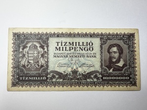 Bancnota Ungaria, 10.000.000 Milpengő 1946 - Hiperinflatie
