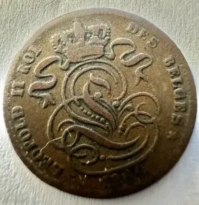 BELGIA - LEOPOLD II - 1 CENT 1869 - Img 2