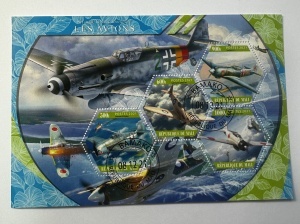 Bloc filatelic (colită) Mali 2021 – Avioane din Al Doilea Război Mondial – 3500F