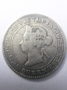 Ceylon - Victoria - 10 Cents 1892 - Argint 0.800 - Img 2