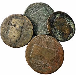 LOT X 4 MONEDE FRANTA ( 1774-1793 ) - 74.48 gr - Stare Slaba