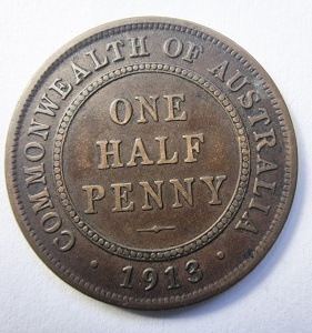 Moneda Australia - George V - Half Penny 1913