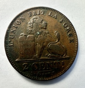 Moneda Belgia - Albert I - 2 Cente 1912 - Img 2