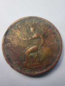 Moneda Marea Britanie - George III - Penny 1806 - Img 2