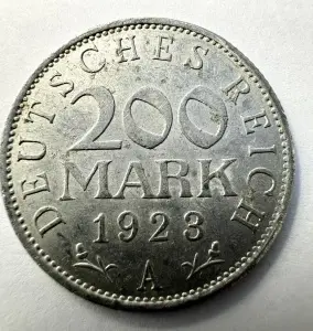 Moneda Republica de la Weimar ( Germania ) - 200 Mark 1923