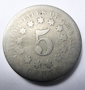 Moneda USA - Shield (5 cents ), emisă în 1867. - Img 2