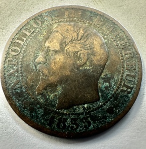 NAPOLEON III - FRANTA - 5 CENTIMES 1855