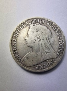 One Shilling 1893 , Victoria , Argint - Img 1