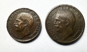 Set Monede Italia - V.Emanuele III - 5/10 Centesimi 1921