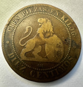SPANIA - GUVERN PROVIZORIU - 10 CENTIMOS 1870