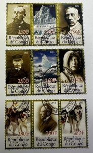 Timbre Republica Congo 2012 – Exploratori Polari și Expediții în Arctica
