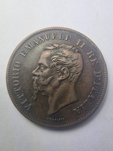 🇮🇹 5 Centesimi 1861 – Italia, Vittorio Emanuele II - Img 1