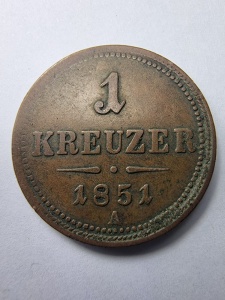 1 Kreuzer 1851 – Imperiul Austriac (Habsburgic)