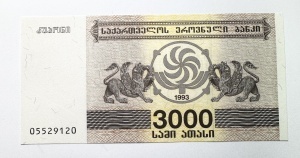 Bancnota 3000 Lari 1993 - Georgia