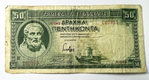 Bancnota Grecia - 50 Drahme 1939