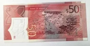 Bancnota Jamaica - 50 Dollars 2022 - Polimer - Img 2