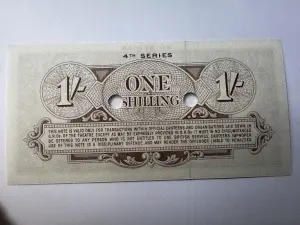 Bancnota Militara - British Armed Forces – 1 Shilling, 4th Series (1948) - Img 2