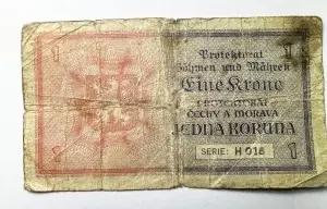 Bancnota - Protectoratul Boemiei și Moraviei -1 Koruna 1940 - Img 2
