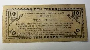 Bancnota Rara Filipine - 10 Pesos – Mindanao Emergency Currency Board, 1943 - Img 2