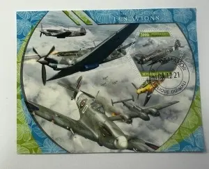 Bloc filatelic (colită) Mali 2021 – Avioane din Al Doilea Război Mondial – 3000F