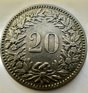 ELVETIA - 20 RAPPEN 1884 - Img 2