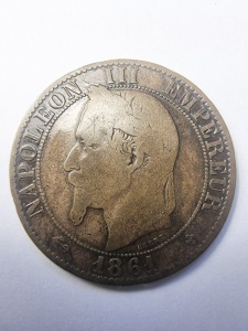 Franta - Napoleon III - 5 Centimes 1861 - Img 1