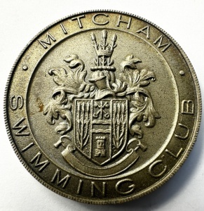 Medalie sportivă originală – Mitcham Swimming Club (Marea Britanie), 1956 - Img 1