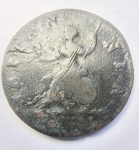 Moneda Anglia - George II - Farthing 1754 - Img 2