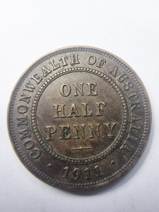 Moneda Australia - George V - 1/2 Penny 1911