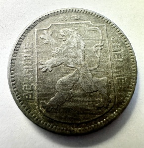 Moneda Belgia - Ocupatie Germana - Leopol III - 1 Franc 1941 - Img 2