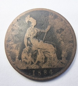 Moneda Regatul Unit - Victoria - 1 Penny 1884 - Img 2