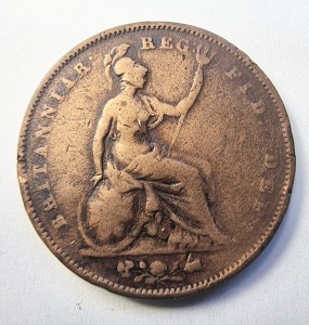 Moneda Regatul Unit - Victoria - Penny ( Mare ) 1855 - Img 2