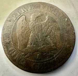 NAPOLEON III - FRANTA - 5 CENTIME 1856 - Img 2