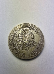 One Shilling 1893 , Victoria , Argint - Img 2